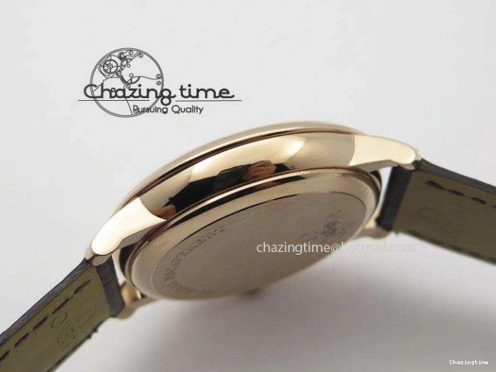 0422 TimelessDesign De Ville MK 1:1 Best Edition RG Black Dial On Black Leather Asian Seagull T1701 (Sec@6) 8236